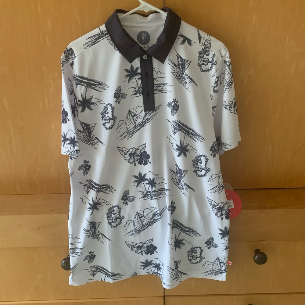 Toes On The Nose Navy Hawaiian Polo